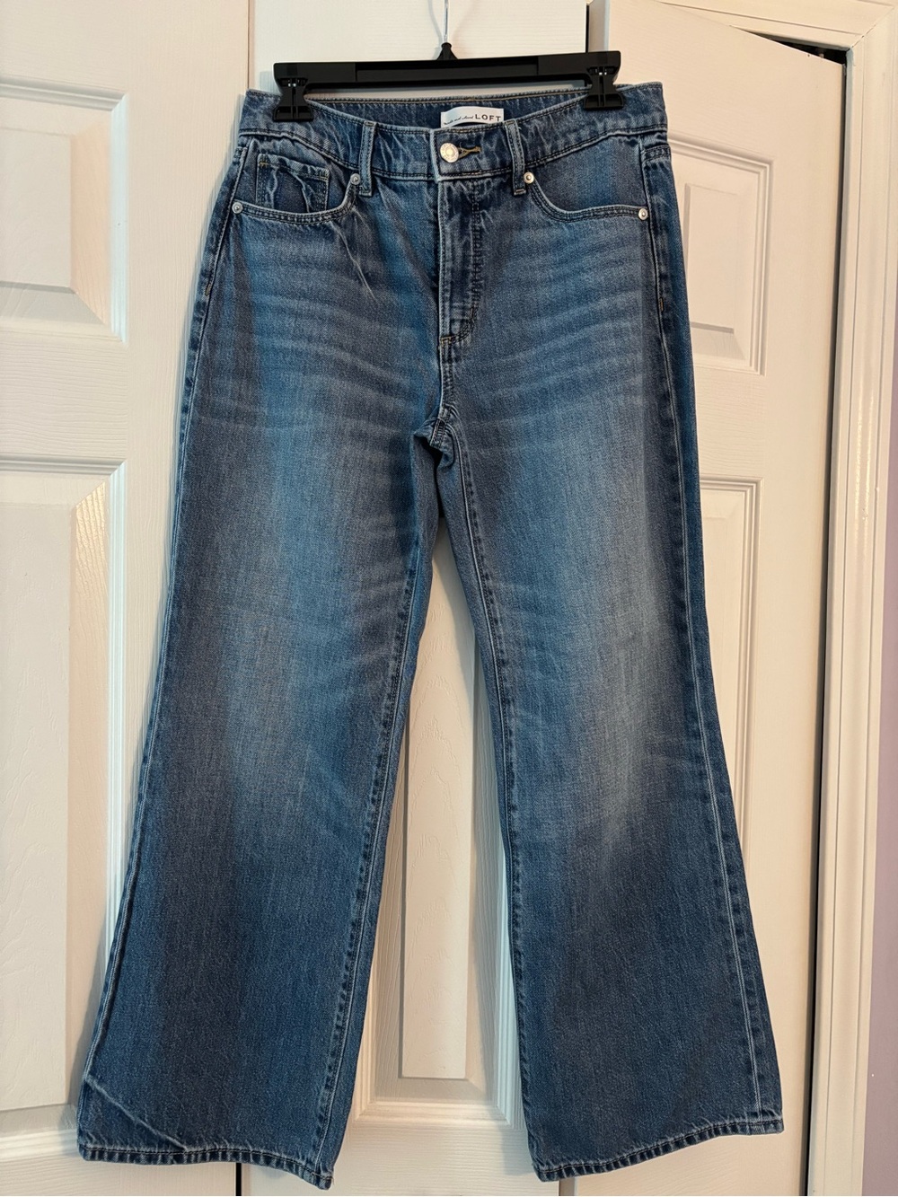 LOFT Blue Wide-Leg Flare Jeans